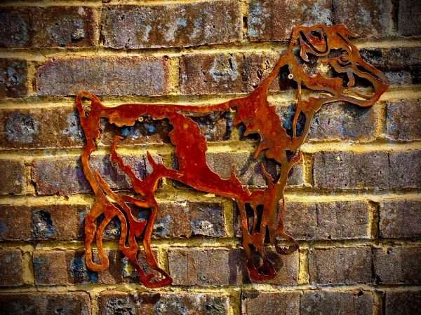 Medium Exterior Rustic Rusty Jack Russell Dog Garden Wall Hanger House Gate Sign Fence Hanging Metal Art Sculpture  Gift - Image 2