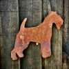 Large Exterior Rustic Rusty Lakeland Terrier Dog Garden Wall Hanger House Gate Fence Sign Hanging Metal Art Sculpture  Gift - Image 2