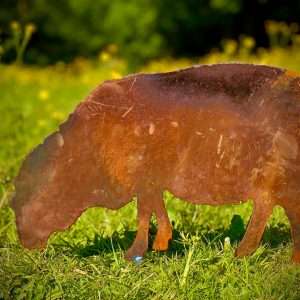 Small Exterior Rustic Rusty Metal Sheep Lamb Farm Animal Garden Stake Yard Art  Shed Flower Bed Vegetable Patch Sculpture  Gift