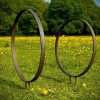Small Rustic Metal Garden Ring Hoop Sculpture - Pair of Rusty Ring Circle Garden Stake Yard Art / Globe / Sphere  Art Yard  Gift - Image 6