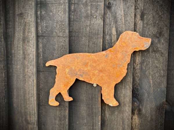 Small Exterior Rustic Spaniel Cocker Springer Dog Garden Wall House Gate Fence Shed Sign Hanging Metal Rusty Yard Art Sculpture  Gift - Image 2