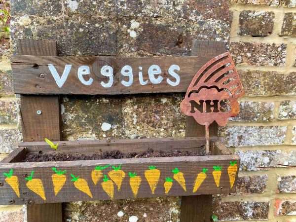 Rustic NHS Rainbow Metal Garden Stake Yard Art Window Box Ornament Flower Bed  Charity  Flower Pot Decor Present  Gift - Image 3