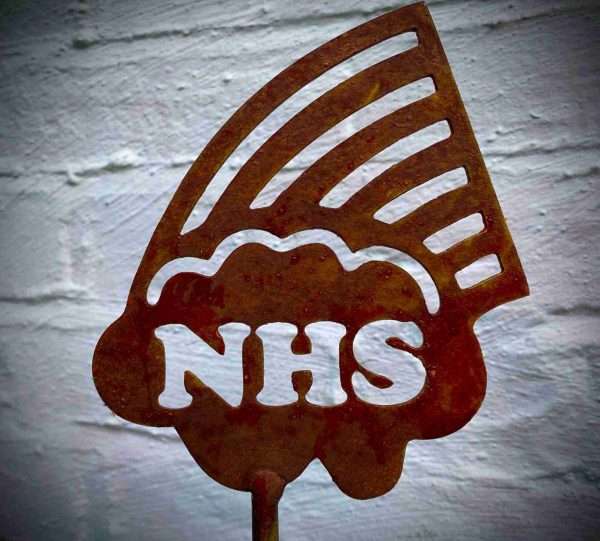 Rustic NHS Rainbow Metal Garden Stake Yard Art Window Box Ornament Flower Bed  Charity  Flower Pot Decor Present  Gift - Image 6