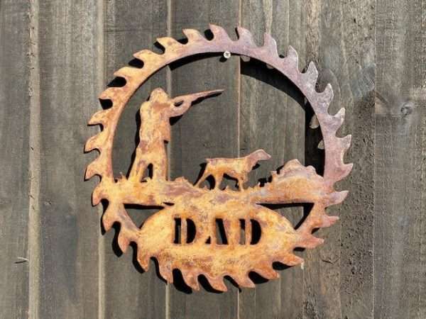 Exterior Rustic Dad Sign Dad   Shooting Countryside Game Keeper Garden Wall Art Sign Hanging Metal Rustic Art  Present