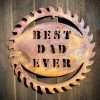 Large Exterior Rustic Best Dad Ever Dad   Father  Dad Present Garden Wall Art Shed Sign Hanging Metal Rustic Art  Gift