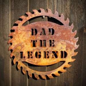 Large Exterior Rustic Dad The Legend Dad    Father  Dad Present Garden Wall Art Shed Sign Hanging Metal Rustic Art  Gift