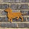 Large Exterior Rustic Dachshund Sausage Dog Garden Wall Hanging House Gate Fence Sign Rusty Metal Art Sculpture  Gift   Present