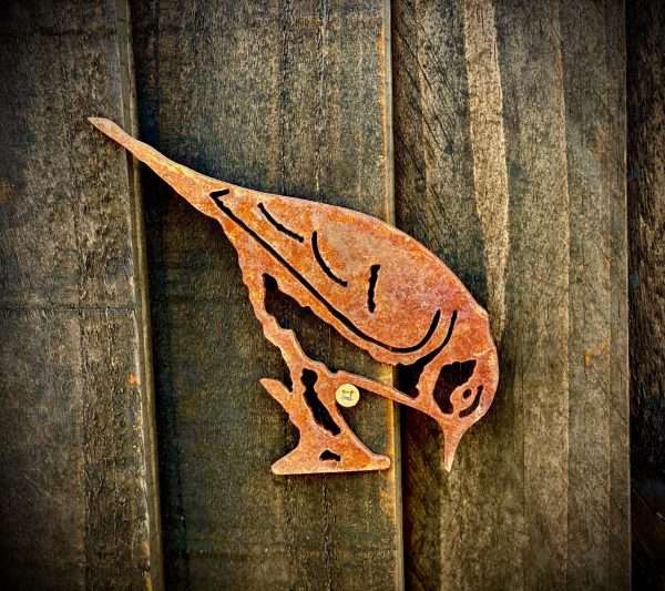 WELCOME TO THE RUSTIC GARDEN ART SHOP Here we have one of our. Small Exterior Rustic Rusty Blue Tit Drinking Bird Garden Wall Hanger House Gate Sign Hanging Metal Art Sculpture Sizes & Measurments:
14cm x 11cm Made From 2mm Mild Steel.