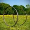Small Rustic Metal Garden Ring Hoop Sculpture - Pair of Rusty Ring Circle Garden Stake Yard Art / Globe / Sphere  Art Yard  Gift - Image 5