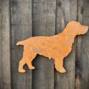Medium Exterior Rustic Spaniel Cocker Springer Dog Garden Wall House Gate Fence Shed Sign Hanging Metal Rusty Yard Art Sculpture  Gift