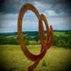 Medium Rustic Metal Swirl Whirl Hypno Retro Abstract 3D Garden Sculpture Yard Art  Stake  Gift   Present - Image 3
