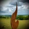 Large Rustic Metal Garden Fire Single Flame Abstract Sculpture - Yard Art /  Art / Garden Stake  Gift   Present - Image 3