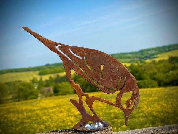 Exterior Rustic Rusty Metal Blue Tit Bird Drinking Garden Fence Topper Yard Art Shed Post Gate Animal Sculpture  Gift   Present - Image 4
