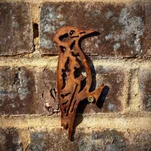 Large Exterior Rustic Woodpecker Woodland Bird Garden Wall Art House Gate Fence Shed Sign Hanging Metal Rustic Bird Feeder Art  Gift