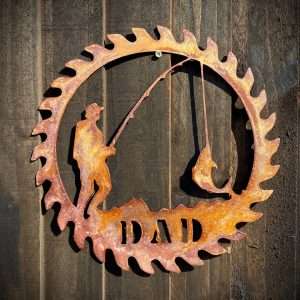 Large Exterior Rustic Dad Sign Dad    Father  Dad Present Fishing Garden Wall Art Shed Sign Hanging Metal Rustic Art  Gift