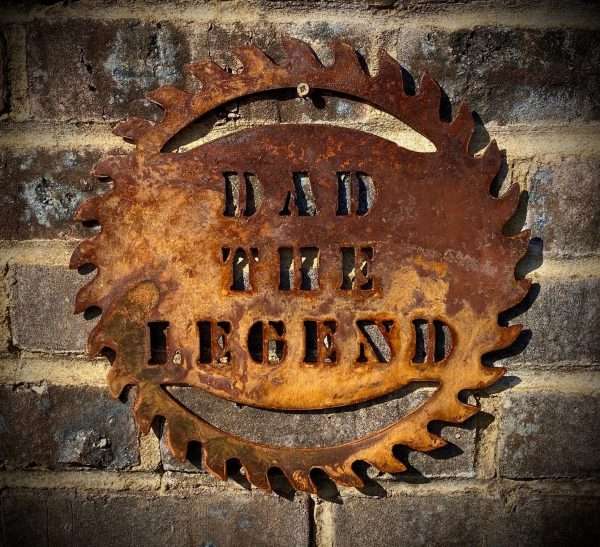 Exterior Rustic Dad The Legend Dad   Father Dad Present Garden Wall Art Shed Sign Hanging Metal Rustic Art  Gift   Present - Image 2