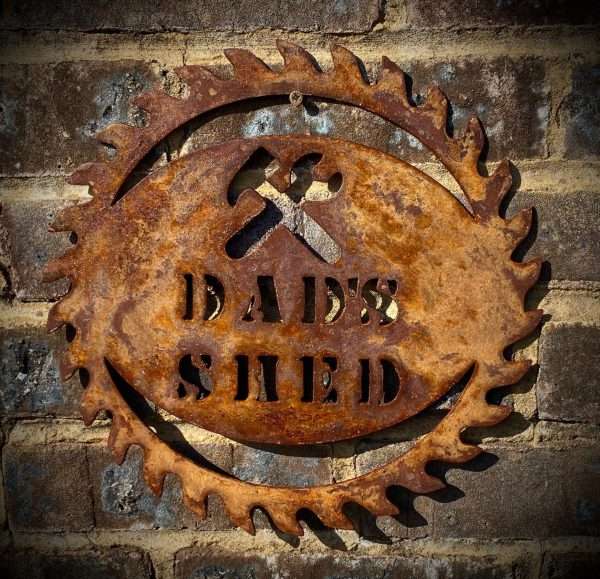 Large Exterior Rustic Dad The Legend Dad    Father  Dad Present Garden Wall Art Shed Sign Hanging Metal Rustic Art  Gift - Image 2