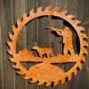 Exterior Medium Rustic Shooting Sign Game Shooting Scene Gun Dog Pheasant Dad  Garden Wall Art Shed Sign Hanging Metal Rustic Art - Image 2