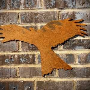 Small Exterior Rustic Red Kite Bird Of Prey Garden Wall House Gate Sign Hanging Metal Art Single Sculpture  Gift   Present