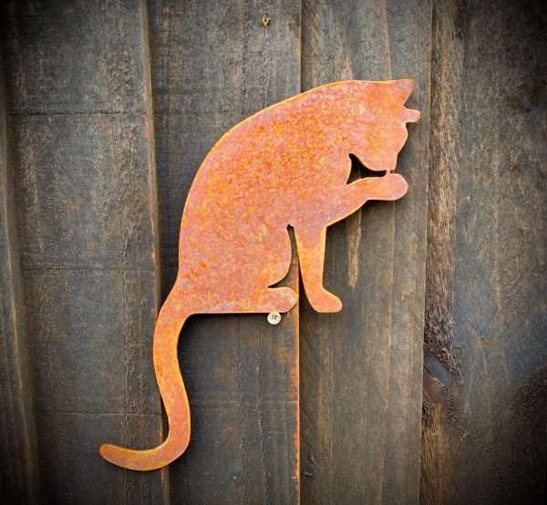 WELCOME TO THE RUSTIC GARDEN ART SHOP Here we have one of our. Small Exterior Cat Washing Feline Garden Wall House Gate Fence Shed Sign Hanging Metal Rustic Bird Bath Bird Feeder Art Gift Sizes & Measurements:
22cm x 18cm Made From 2mm Mild Steel.
.