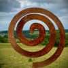 Medium Rustic Metal Swirl Whirl Hypno Retro Abstract 3D Garden Sculpture Yard Art  Stake  Gift   Present
