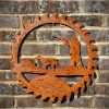 Exterior Medium Rustic Shooting Sign Game Shooting Scene Gun Dog Pheasant Dad  Garden Wall Art Shed Sign Hanging Metal Rustic Art