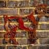 Small Exterior Rustic Rusty Jack Russel Dog Garden Wall Hanger House Gate Sign Hanging Metal Art Sculpture  Gift   Present