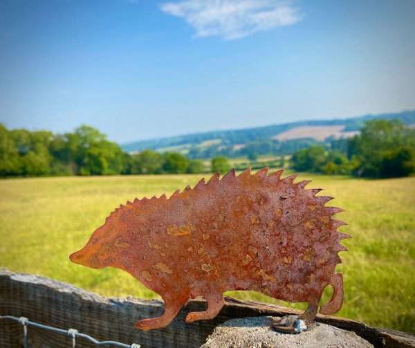 WELCOME TO THE RUSTIC GARDEN ART SHOP Here we have one of our. Exterior Rustic Rusty Metal Hedgehog Garden Fence Topper Yard Art Gate Post Lawn Sculpture Gift Sizes & Measurements:
34cm x 20cm Made From 2mm Mild Steel.
