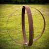 XL Rustic Metal Wide Garden Ring Hoop Sculpture - Pair of Rusty Ring Circle Garden Art / Globe / Sphere  Gift   Present - Image 2