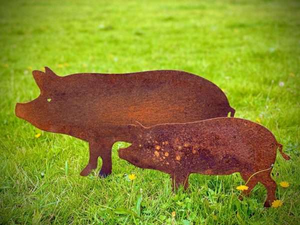 Large Exterior Rustic Rusty Metal Pig Piggie Snout Farm Animal Garden Stake Yard Art  Flower Bed Centre Piece Sculpture  Gift - Image 4