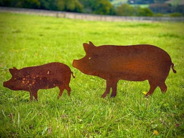 Large Exterior Rustic Rusty Metal Pig Piggie Snout Farm Animal Garden Stake Yard Art  Flower Bed Centre Piece Sculpture  Gift - Image 5