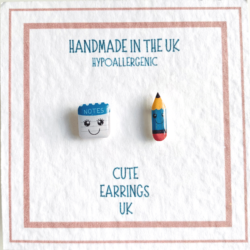 Note Pad & Pencil Earrings