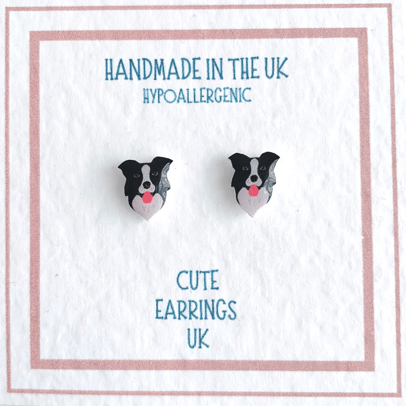 Border Collie dog earrings