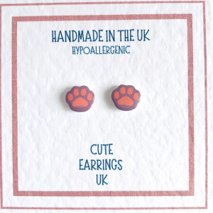 Cat paw print earrings