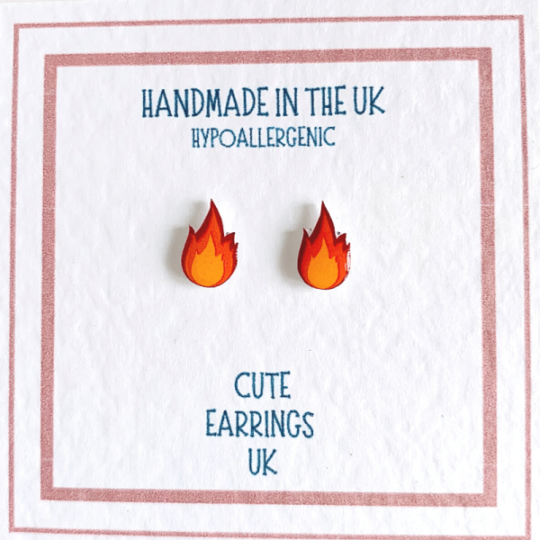 Fire flame earrings