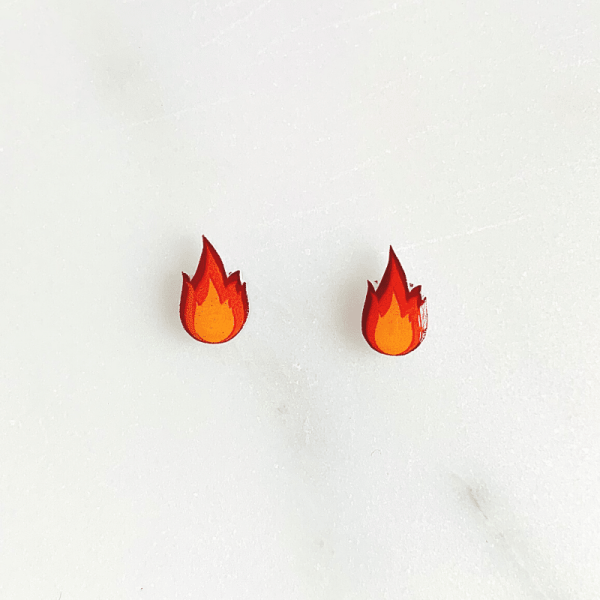 fire flame earrings by cute earrings Uk