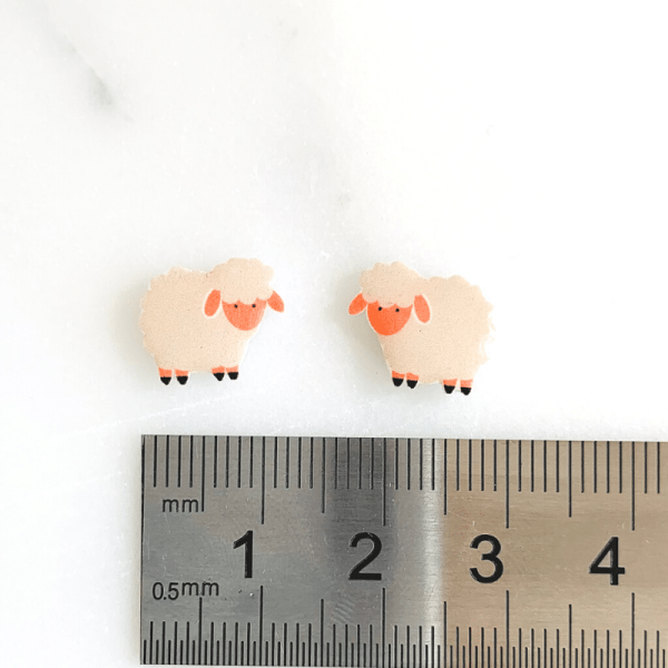 Untitled design 8 4 Wooly sheep stud earrings, Handmade in the UK, nickel free, gift bag provided, suitable for sensitive ears, lightweight, perfect for gift giving.