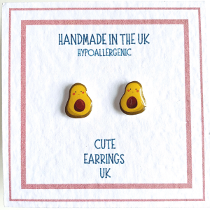 front of avocado earrings