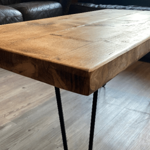 Rustic industrial style coffee table side table Hairpin legs included Reclaimed Solid Wood Extra Chunky 45mm timber FREE DELIVERY UK Made