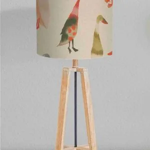 Lampshade in a Duck Print Linen Fabric. Modern Lamp, Quirky