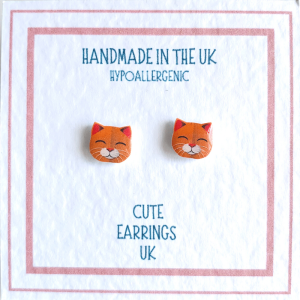 Ginger Cat Earrings