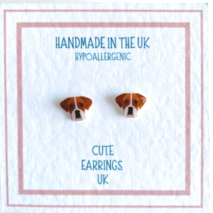 Boxer dog earrings