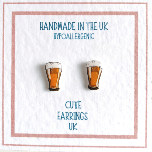 Beer/lager stud earrings,