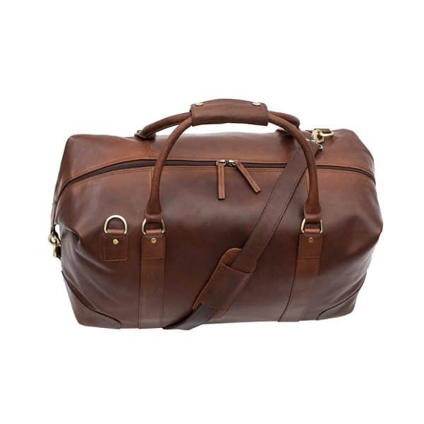 Wombat Colombian Brown Leather Travel Holdall - Image 3