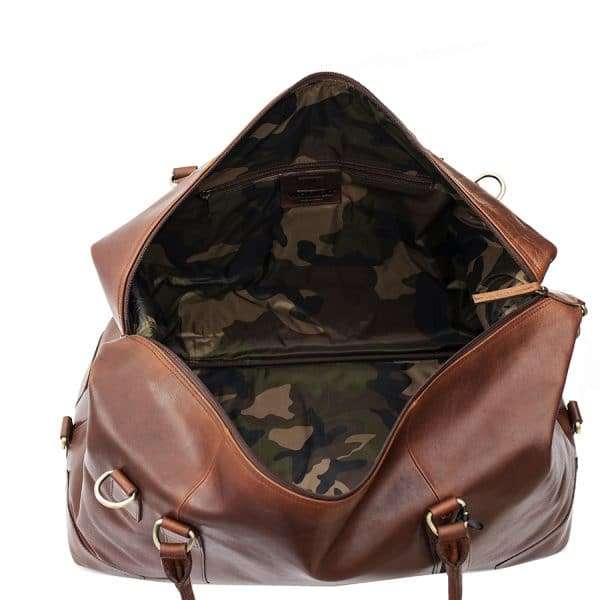 Wombat Colombian Brown Leather Travel Holdall - Image 4