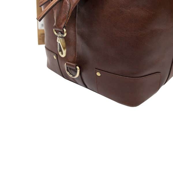 Wombat Colombian Brown Leather Travel Holdall - Image 6