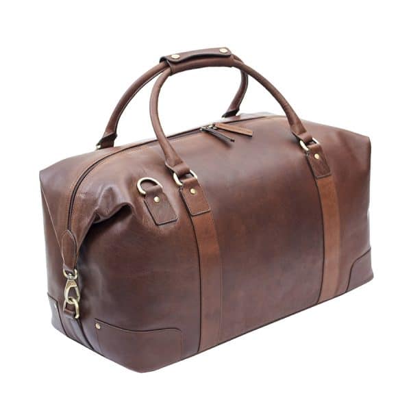 Wombat Colombian Brown Leather Travel Holdall - Image 9