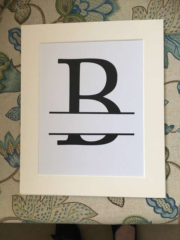 split-letter-monogram art - letter B