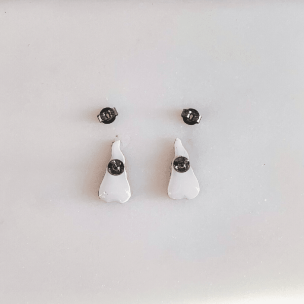 back of stripy gonk/gnome earrings