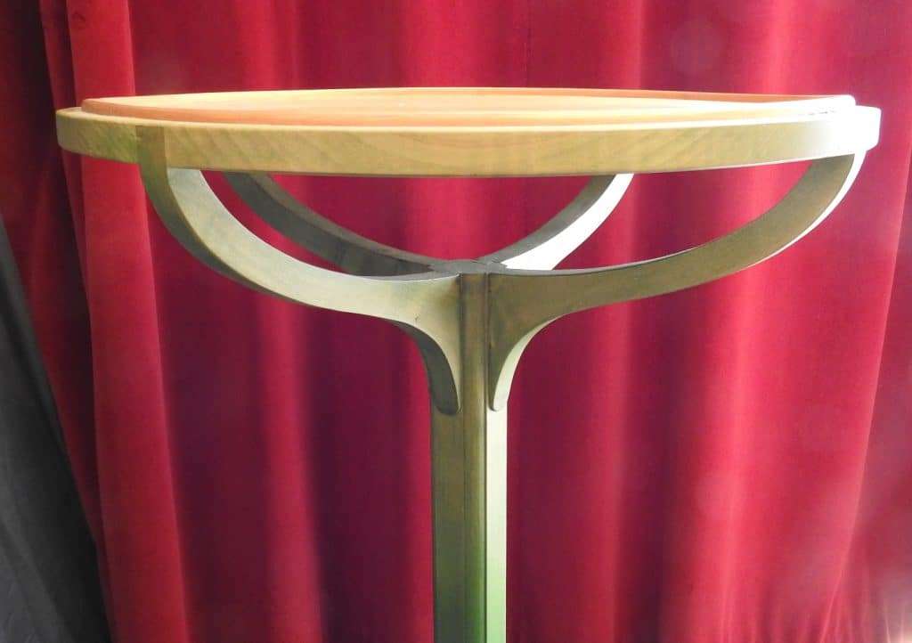 Cafe table, suspended top